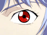 Ayanami's Eye! Cool! IT'S RED!!!!!!!!!!!!!! WOWWWW!!!! So deep.